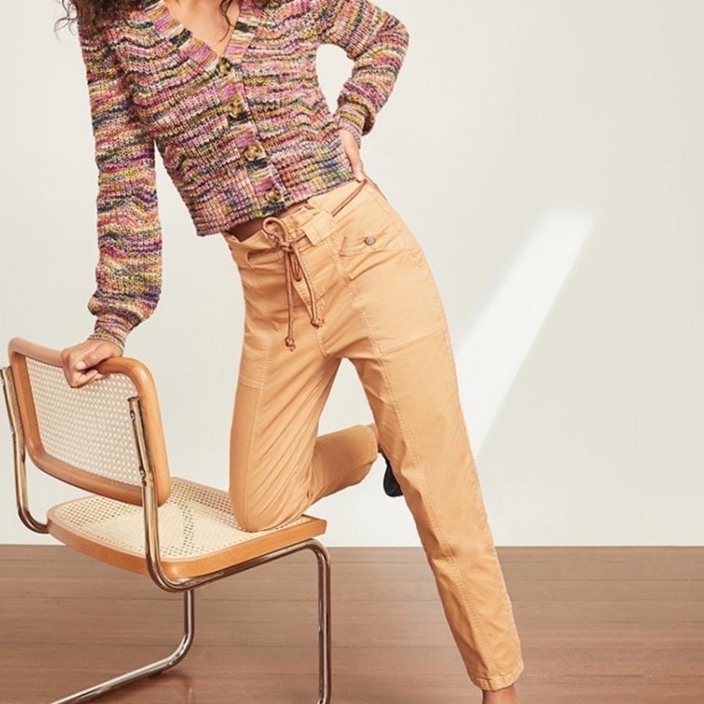 Veronica Beard Karter Paperbag Waist Cotton Blend Pants